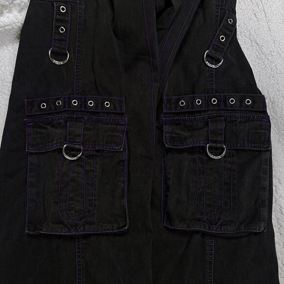 Vintage Tripp NYC Plaid Bondage Pants Mall Goth Wide Flare Leg Y2K Hot Topic - Picture 10 of 16